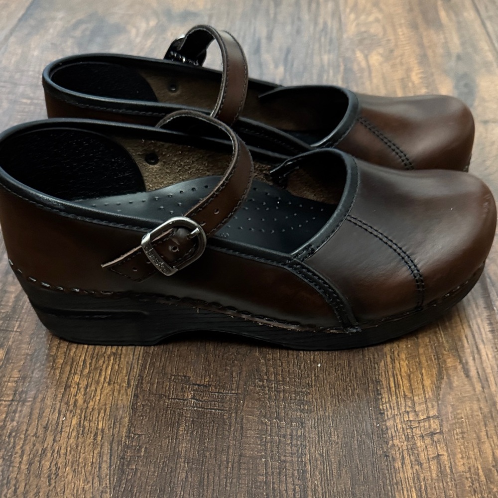 Dansko Brown Leather Mary Janes worn only a few times